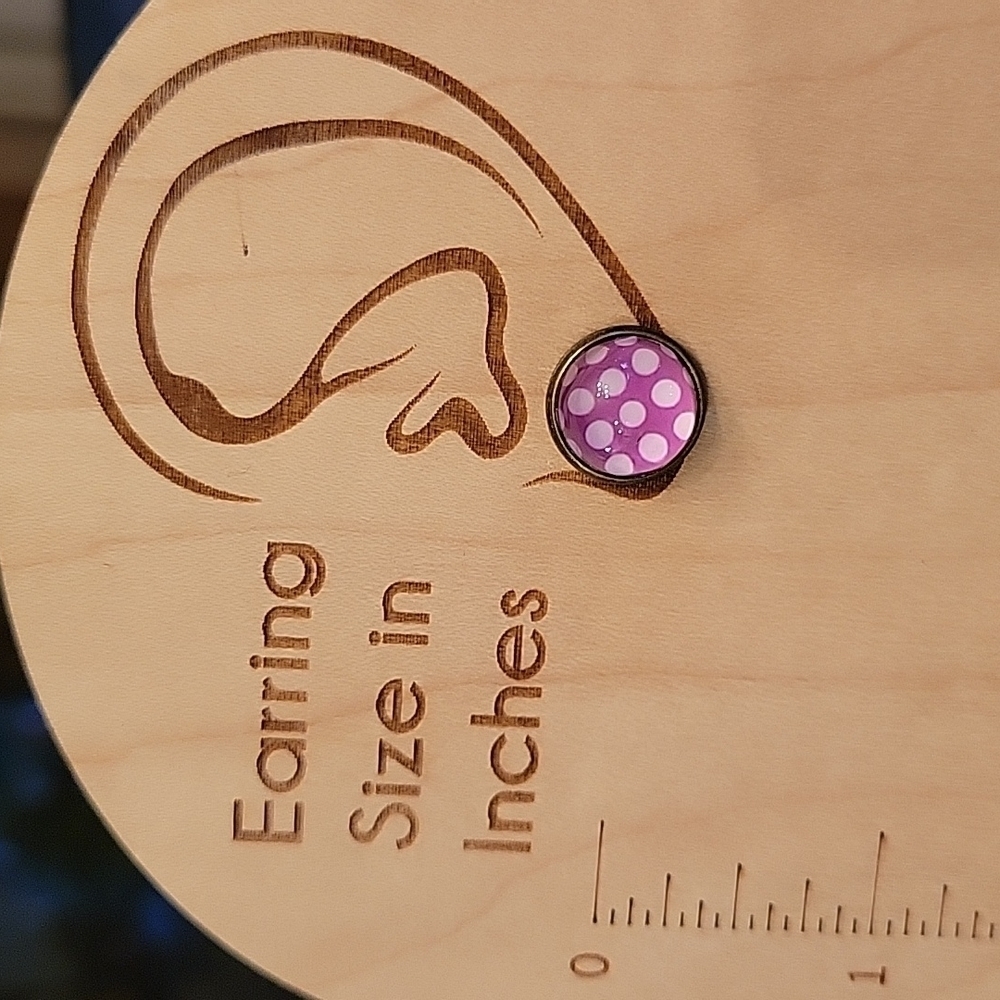 Polka Dot Gumdrop Stud Earrings - Picture 4 of 6